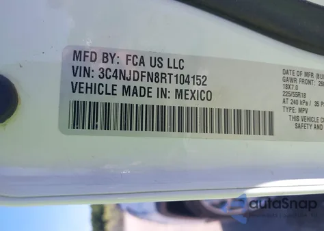 2024 Jeep Compass Latitude Lux Fwd from USA, damaged, VIN 3C4NJDFN8RT104152